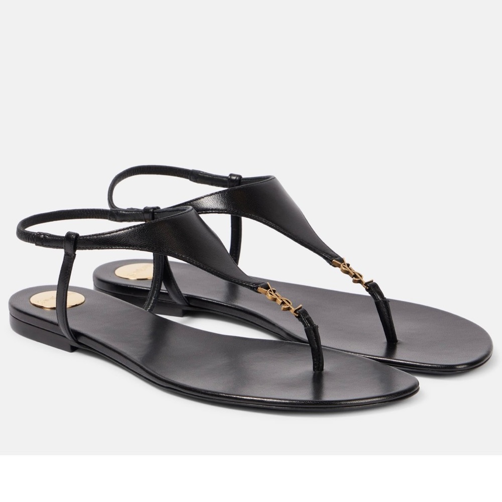 SAINT LAURENT Cassandra Bridget YSL logo leather sandals - Picture 1 of 5